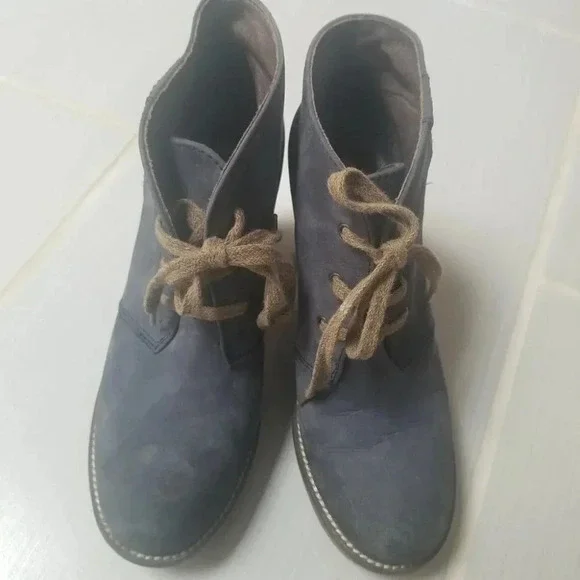 BROWNS blue lace up ankle booties tan 39 - Picture 3 of 10